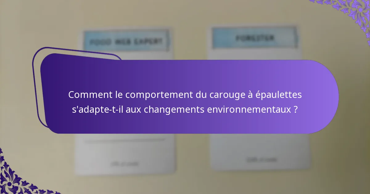 Quel est l’habitat du carouge à épaulettes ?