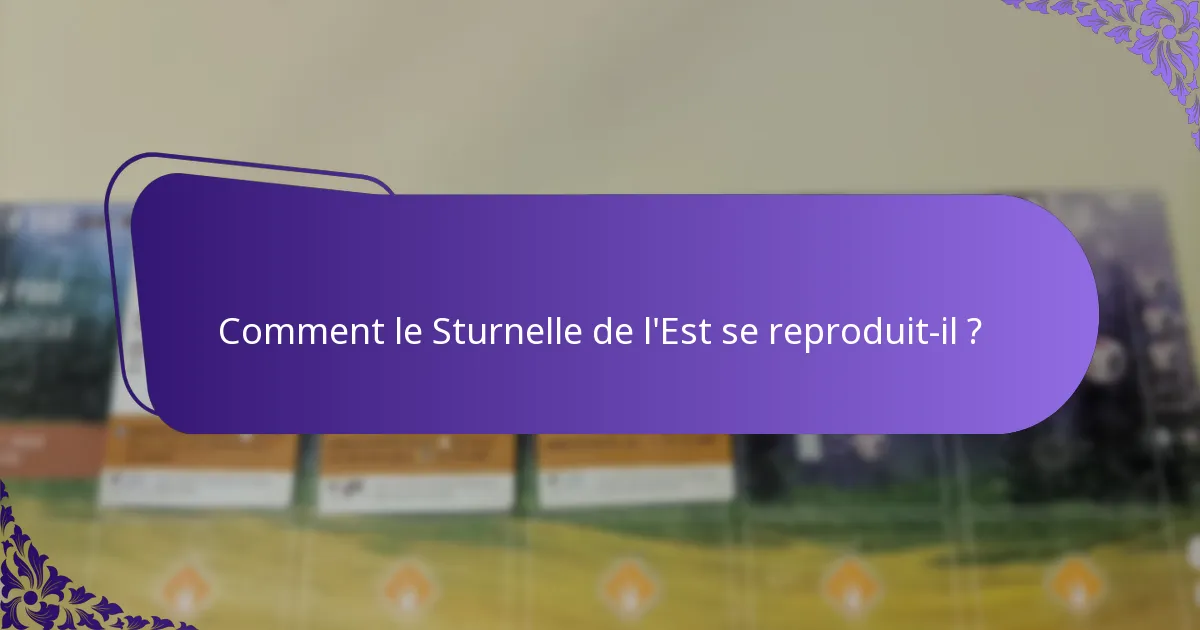 Où habite généralement le Sturnelle de l’Est ?