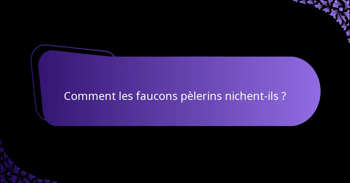 Où vit le faucon pèlerin ?