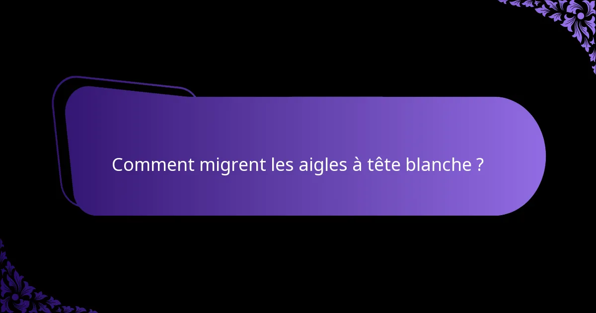 Comment migrent les aigles à tête blanche ?