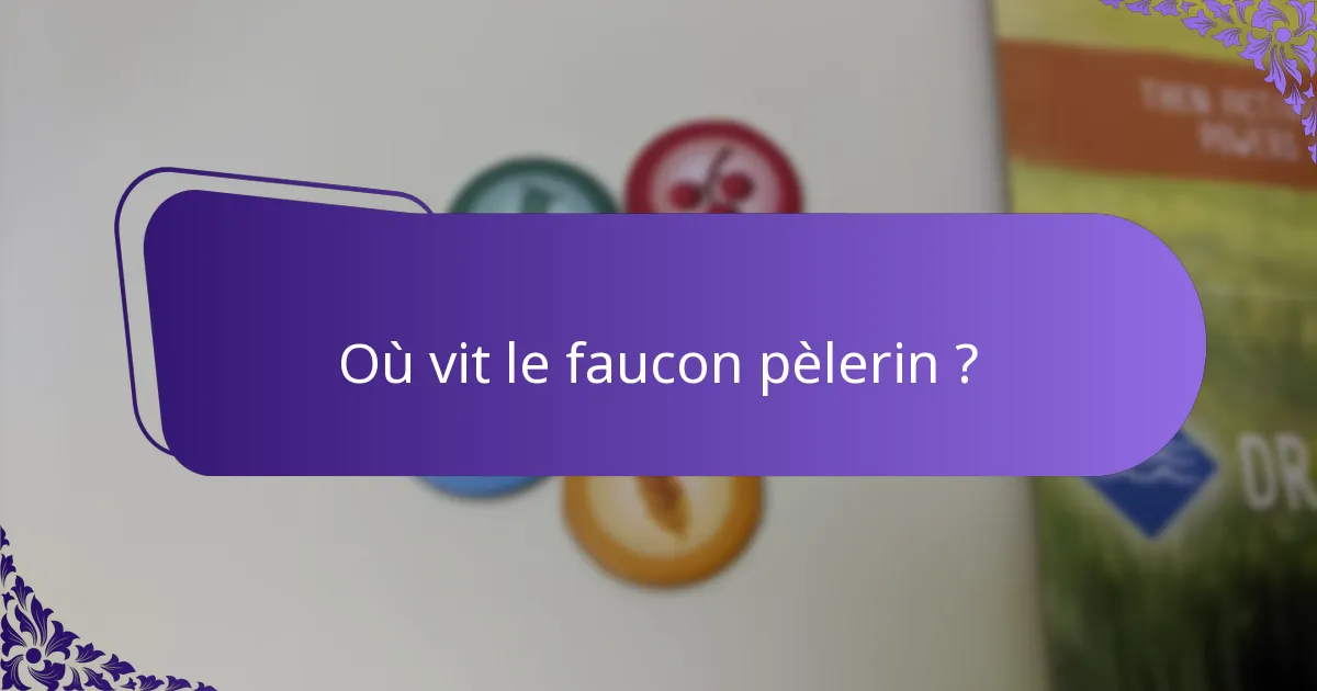 Comment les faucons pèlerins nichent-ils ?