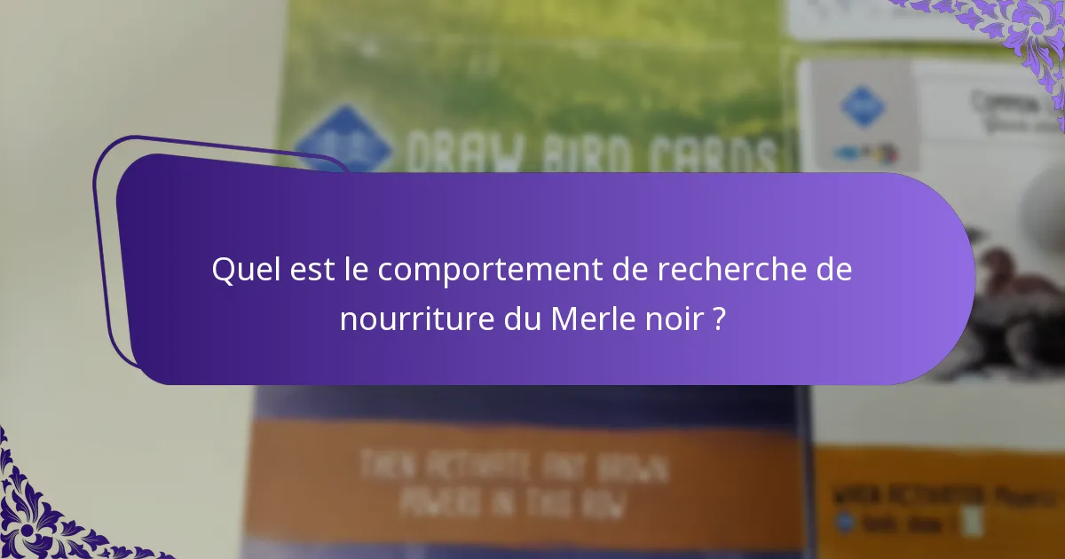 Quels sont les impacts écologiques du Merle noir ?