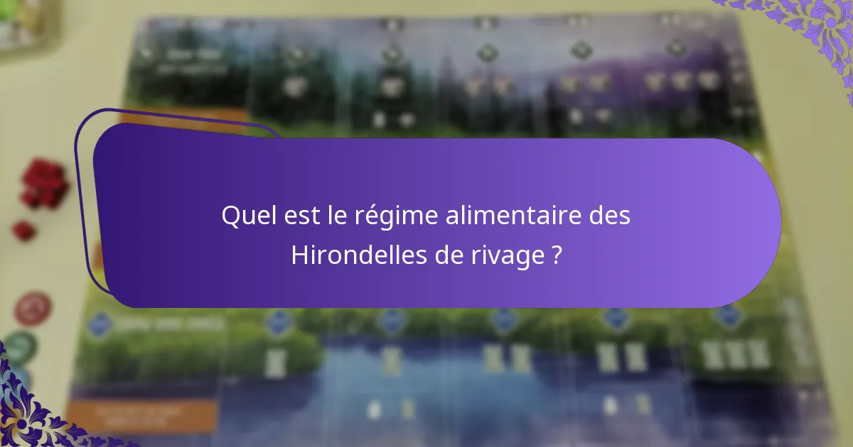 Quel est le régime alimentaire des Hirondelles de rivage ?