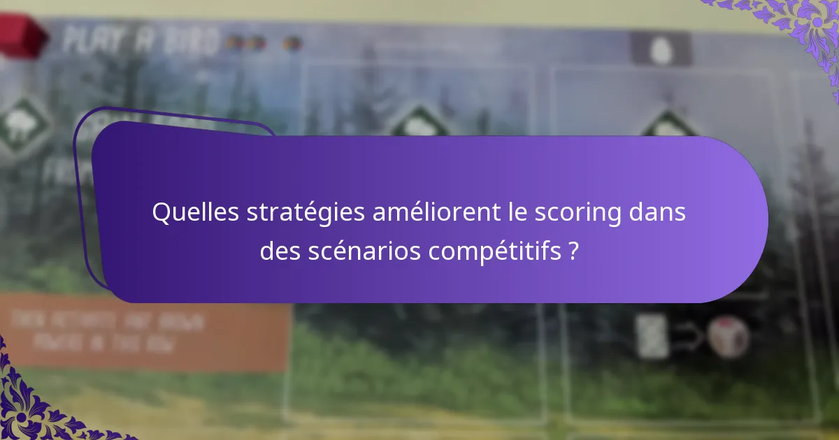 Quelles stratégies améliorent le scoring dans des scénarios compétitifs ?